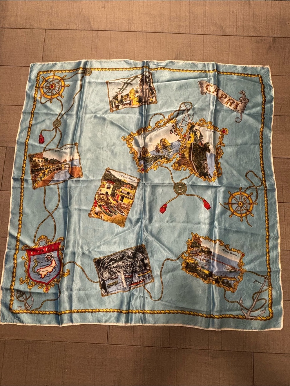 🔮Silk🔮Vintage Square Scarf-Capri Italy